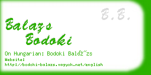 balazs bodoki business card